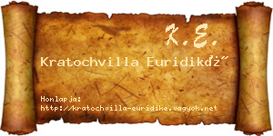 Kratochvilla Euridiké névjegykártya